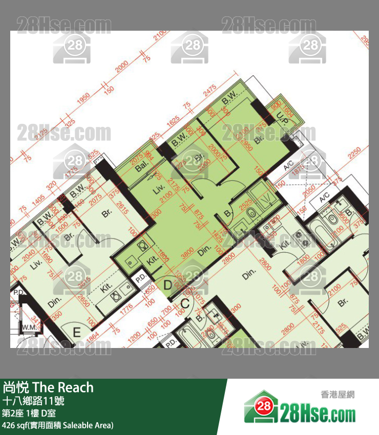 尚悅 第2座 1樓 D室 平面圖