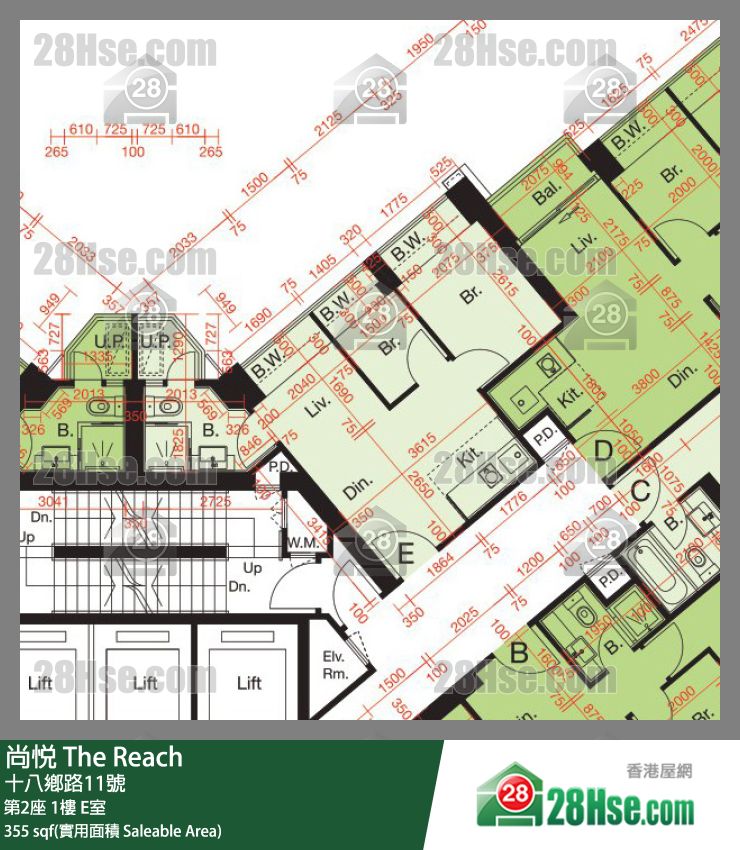 尚悅 第2座 1樓 E室 平面圖