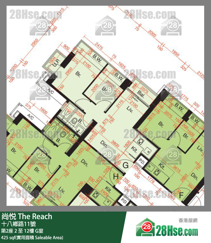 尚悅 第2座11樓 G室 平面圖