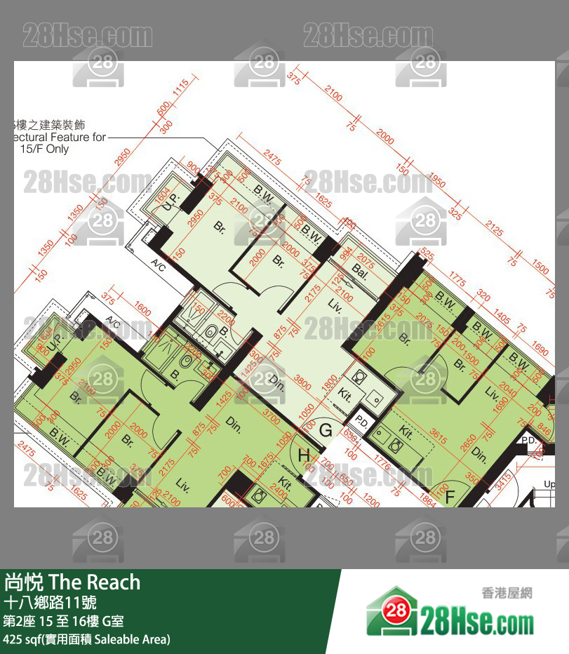 尚悅 第2座 16樓 G室 平面圖