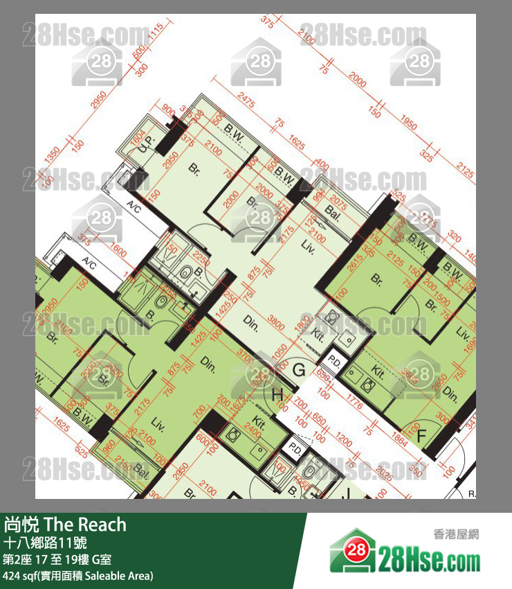 尚悅 第2座17樓 G室 平面圖