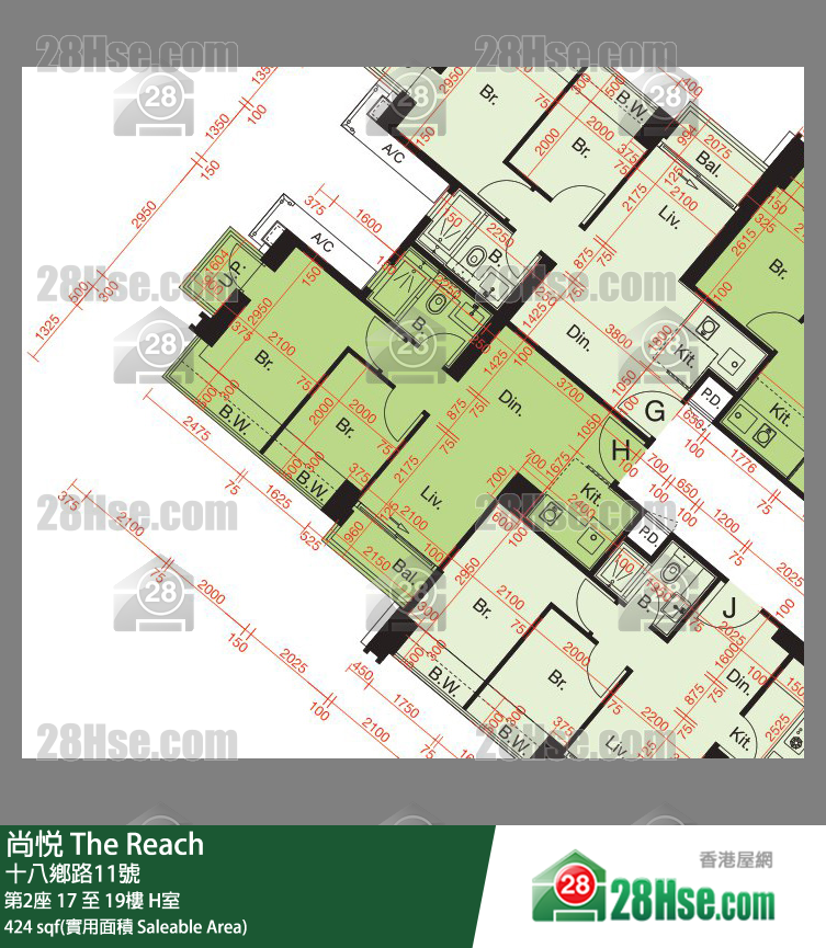 尚悅 第2座18樓 H室 平面圖