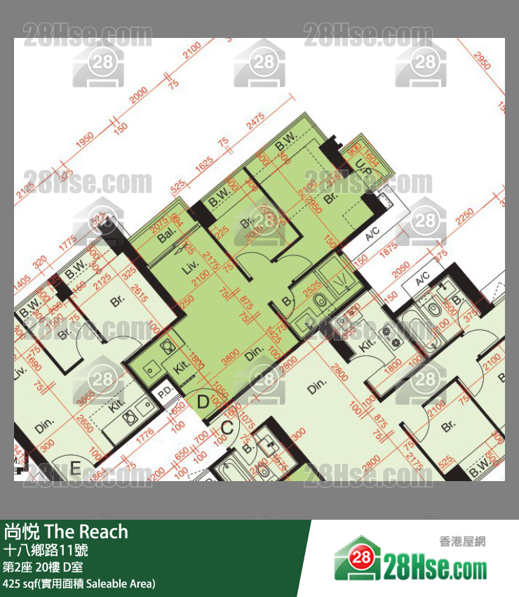 尚悅 第2座20樓 D室 平面圖
