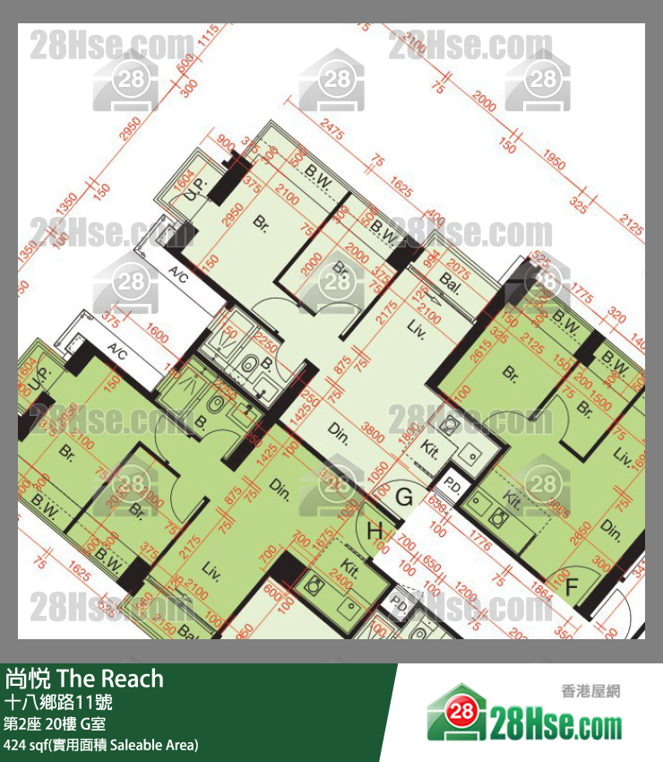 尚悅 第2座 20樓 G室 平面圖