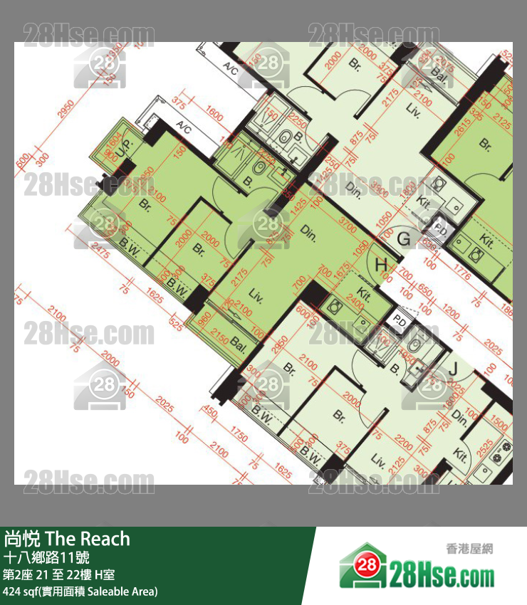 尚悅 第2座22樓 H室 平面圖