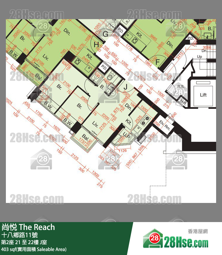 尚悅 第2座21樓 J室 平面圖
