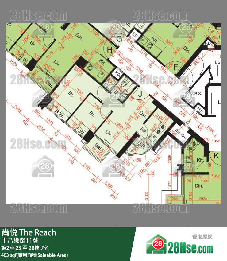 尚悅 第2座 26樓 J室 平面圖