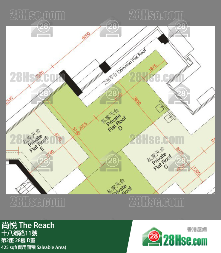 尚悅 第2座28樓 D室 平面圖