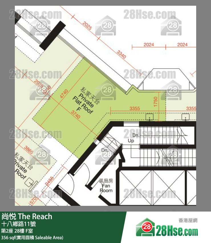 尚悅 第2座 28樓 F室 平面圖