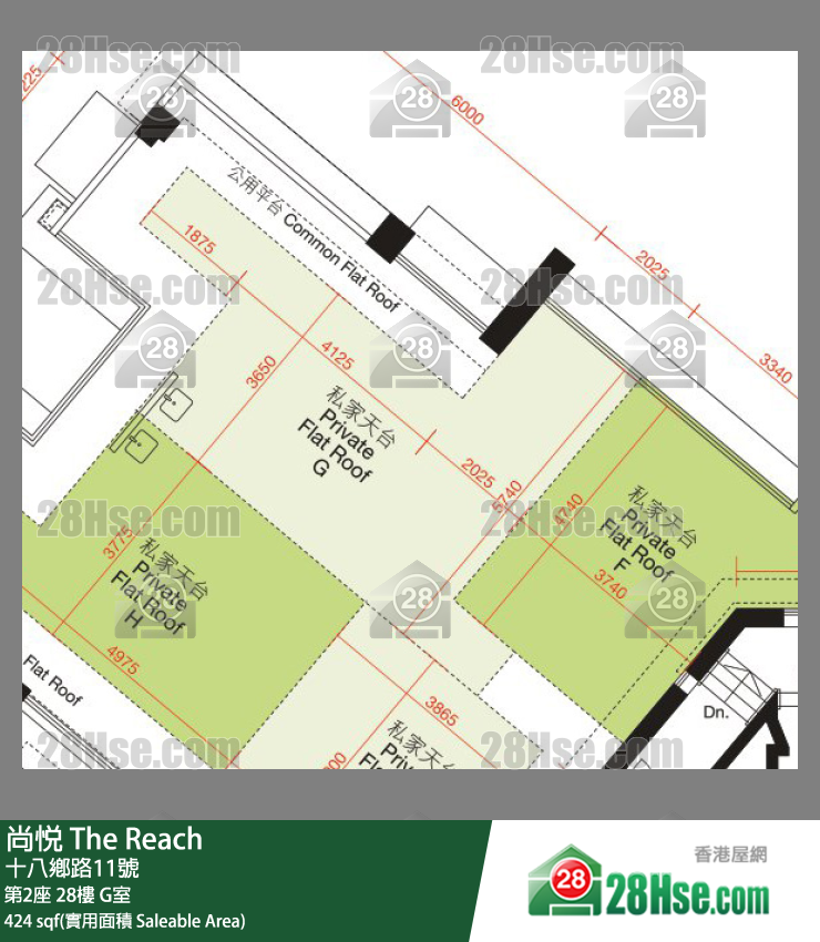 尚悅 第2座 28樓 G室 平面圖