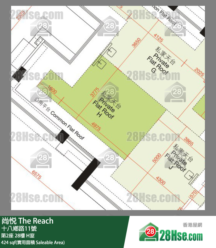 尚悅 第2座28樓 H室 平面圖