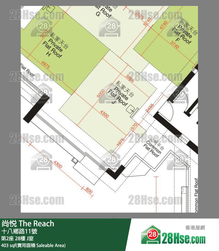 尚悅 第2座 28樓 J室 平面圖
