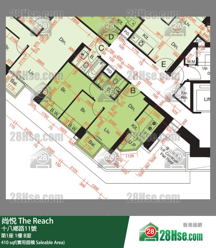 尚悅 第1座1樓 B室 平面圖