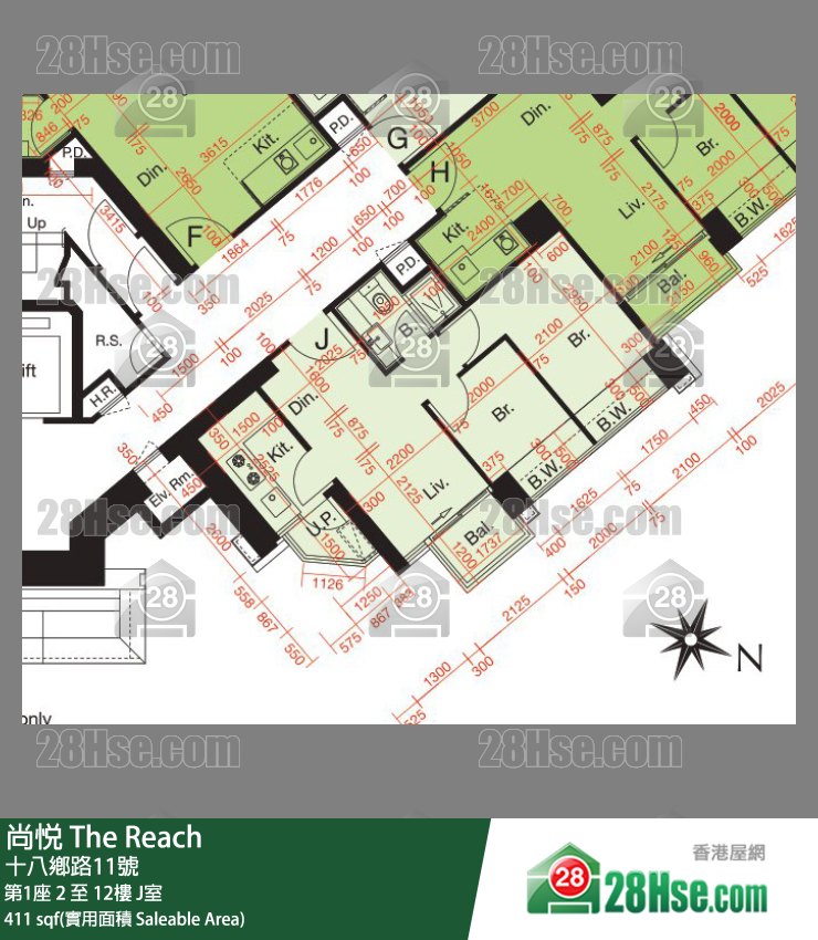 尚悅 第1座 12樓 J室 平面圖