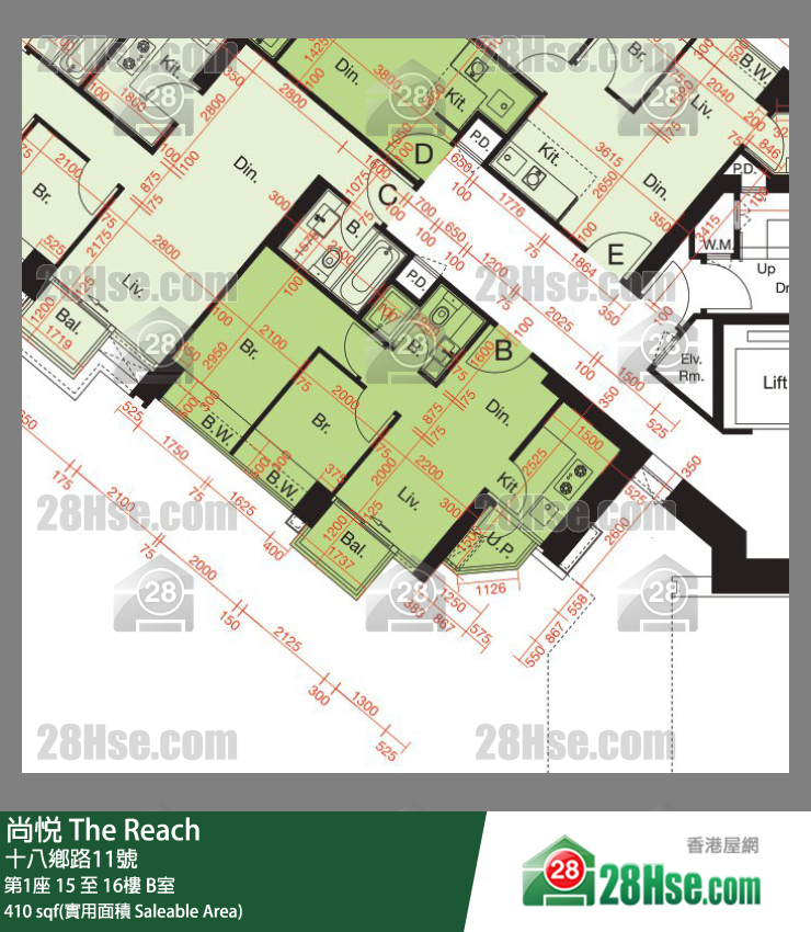 尚悅 第1座 15樓 B室 平面圖