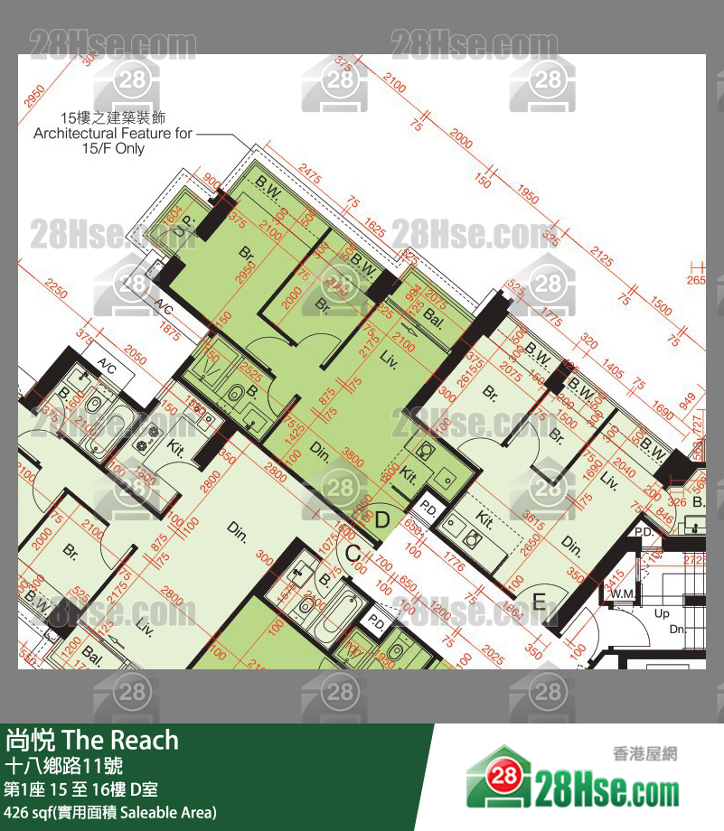 尚悅 第1座16樓 D室 平面圖