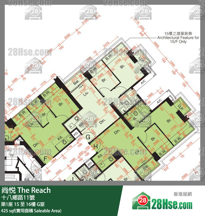 尚悅 第1座16樓 G室 平面圖