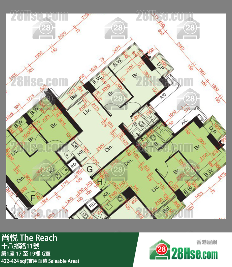 尚悅 第1座 17樓 G室 平面圖