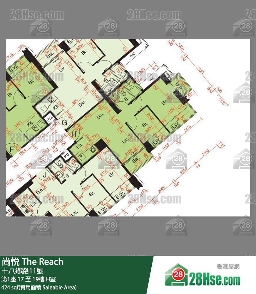 尚悅 第1座 17樓 H室 平面圖