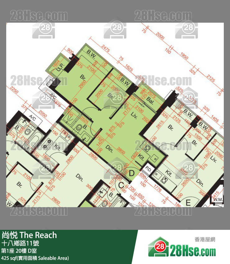尚悅 第1座 20樓 D室 平面圖