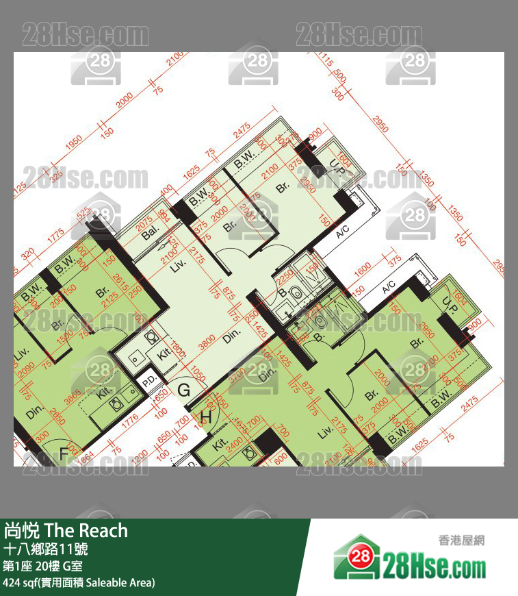 尚悅 第1座20樓 G室 平面圖