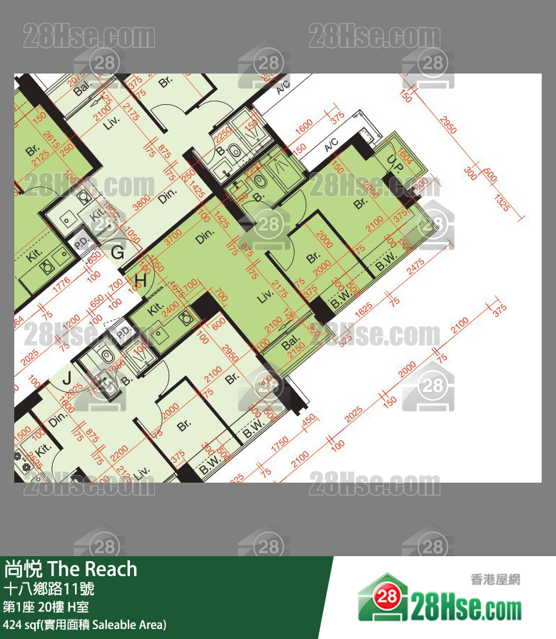 尚悅 第1座 20樓 H室 平面圖