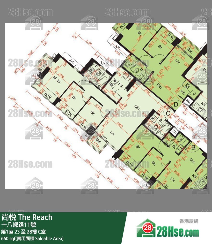 尚悅 第1座 25樓 C室 平面圖