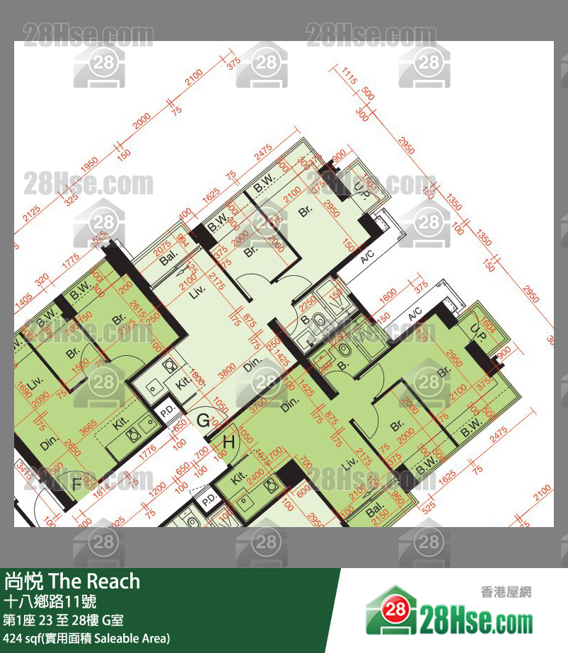 尚悅 第1座26樓 G室 平面圖