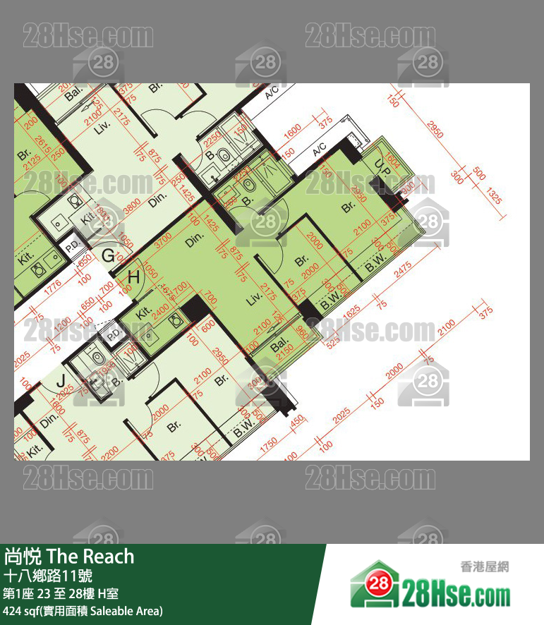 尚悅 第1座27樓 H室 平面圖
