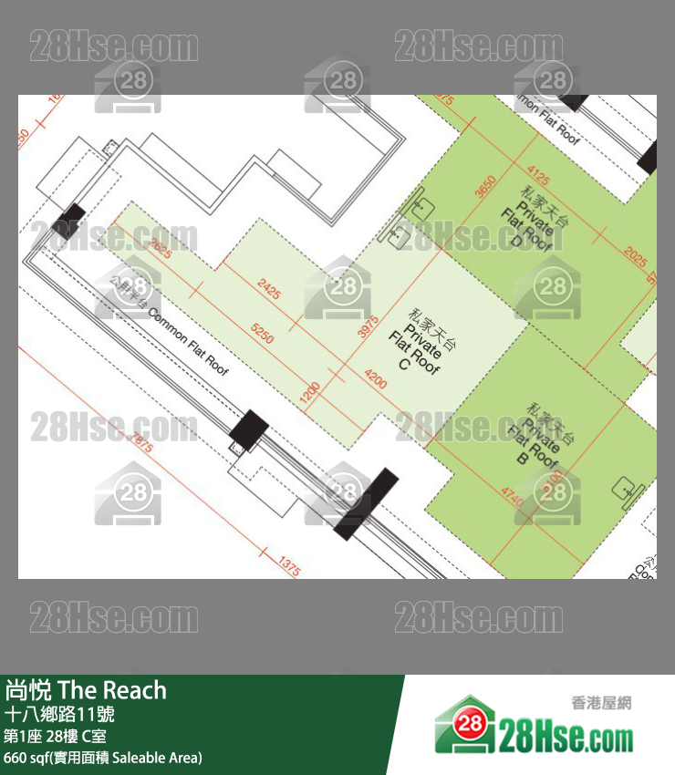 尚悅 第1座28樓 C室 平面圖