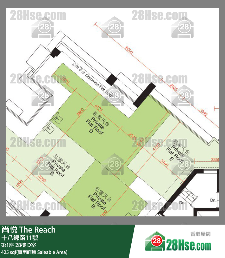 尚悅 第1座28樓 D室 平面圖