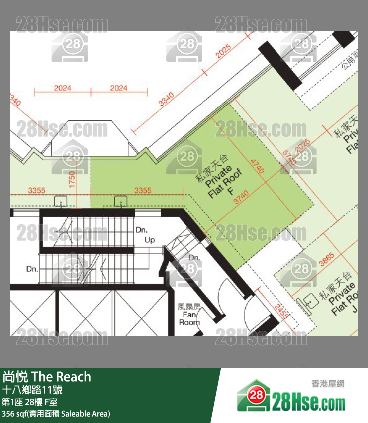 尚悅 第1座 28樓 F室 平面圖
