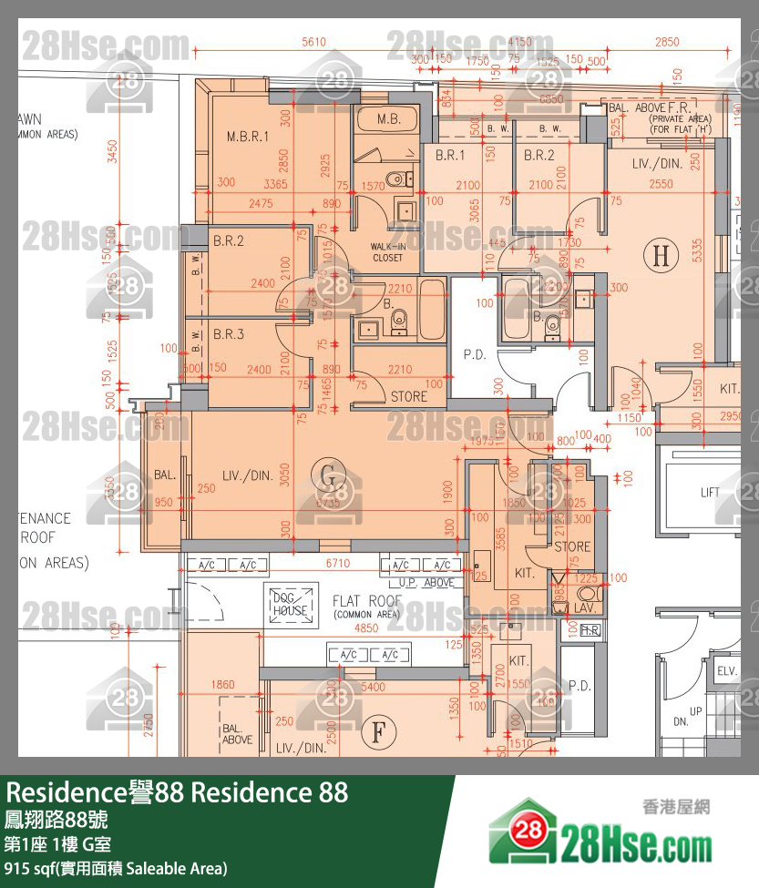 Residence誉88 第1座 1楼 G室 平面图