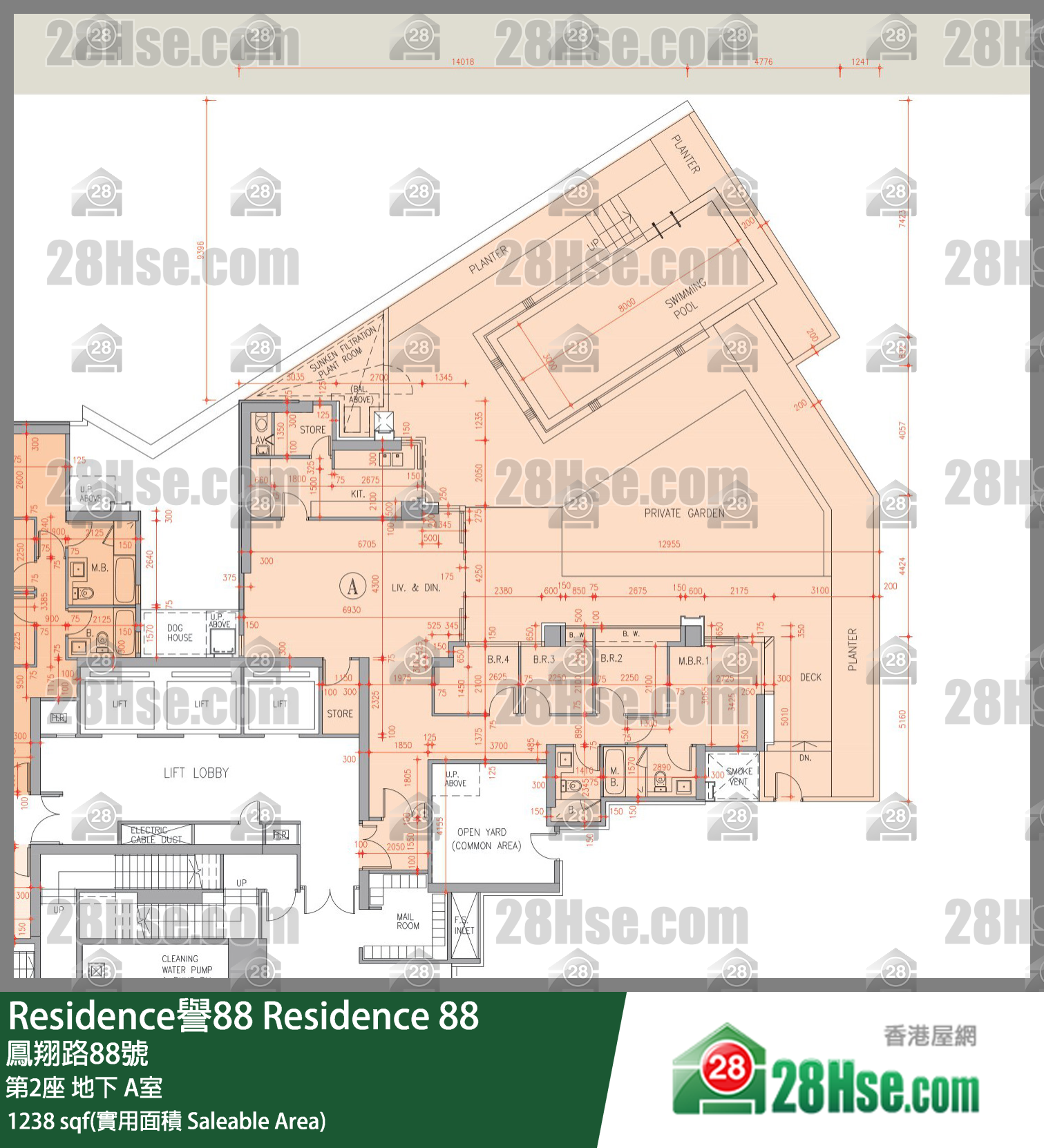 Residence譽88 第2座地下 A室 平面圖