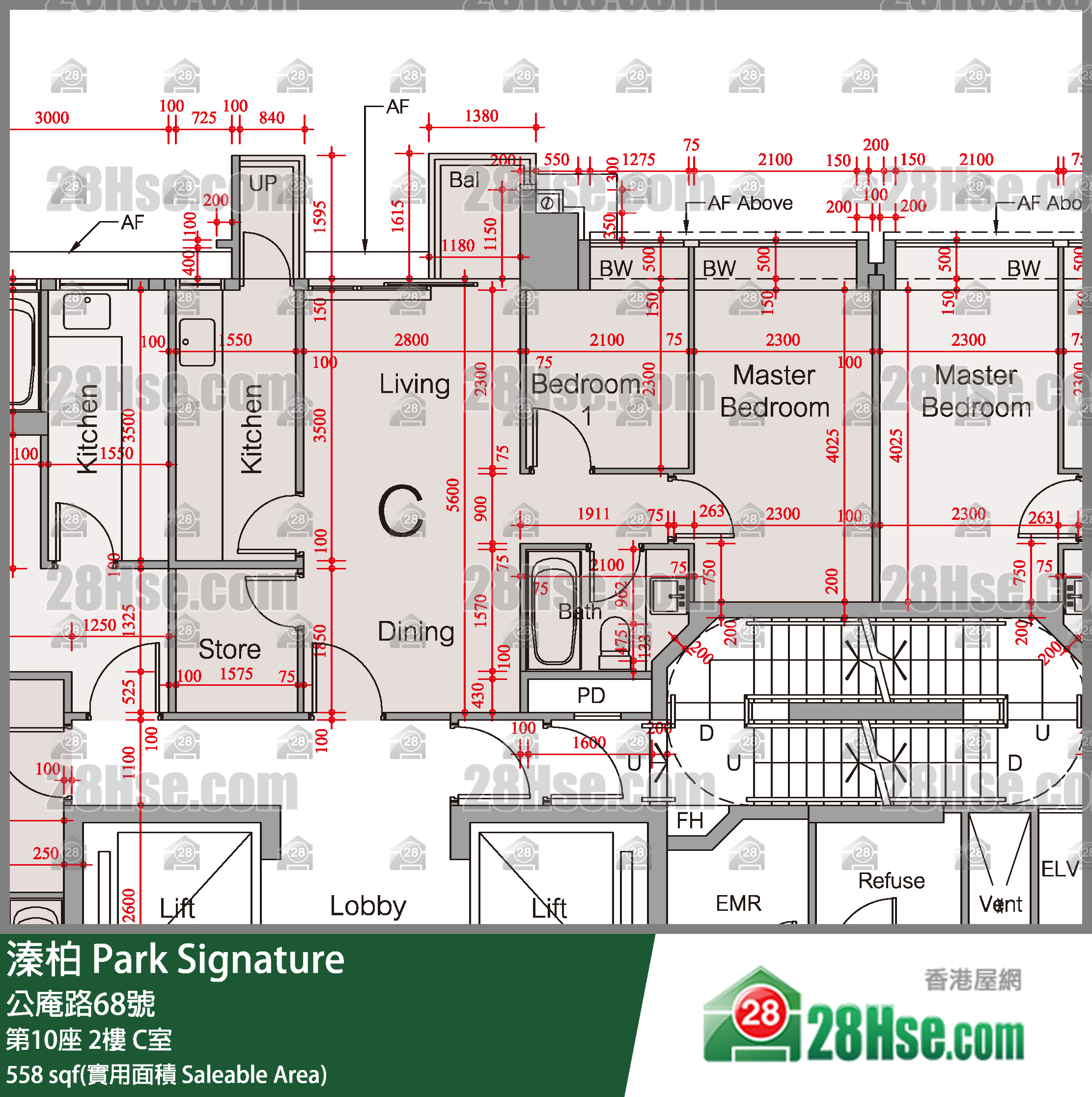 溱柏 第10座 2樓 C室 平面圖