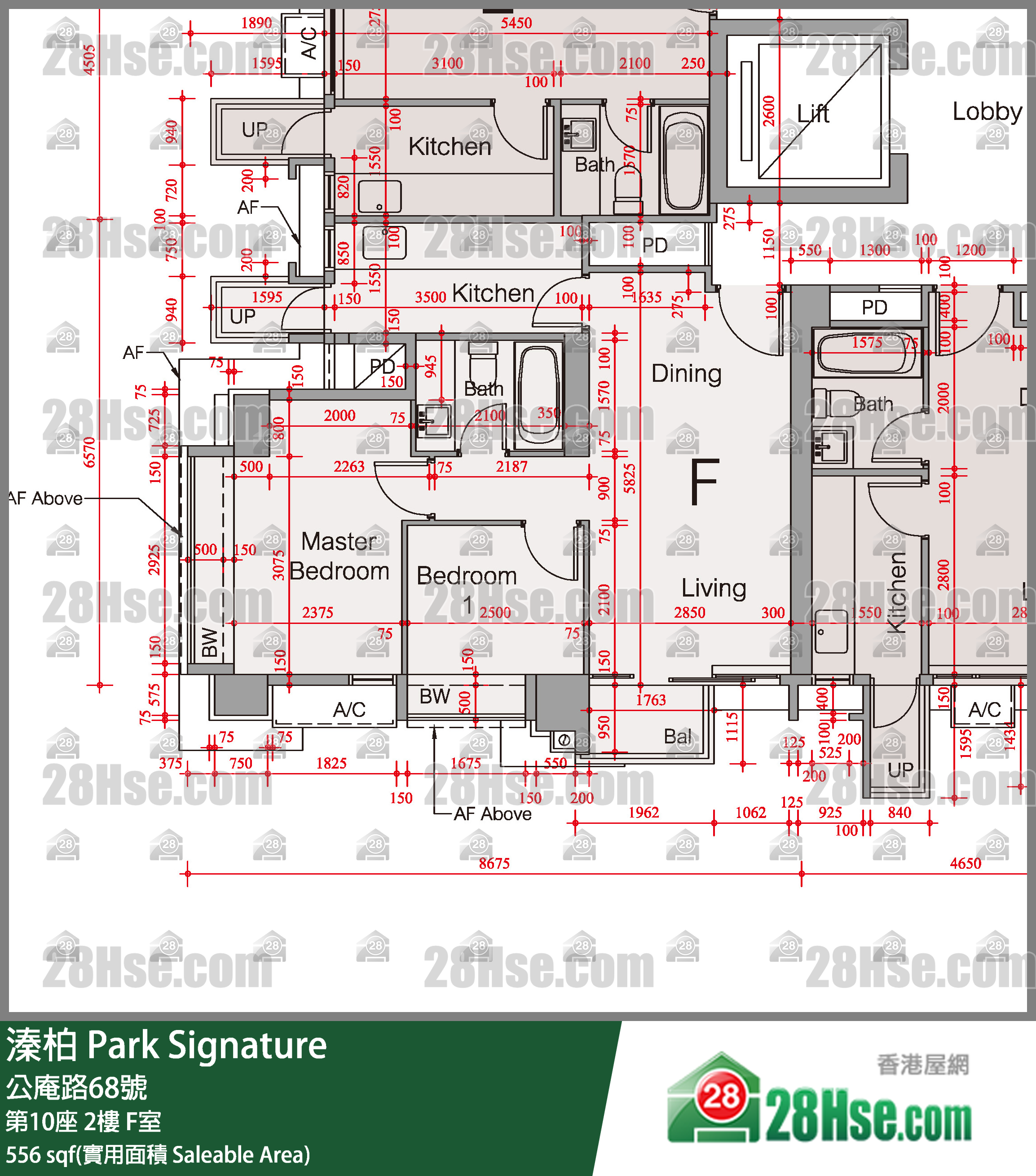 溱柏 第10座2樓 F室 平面圖