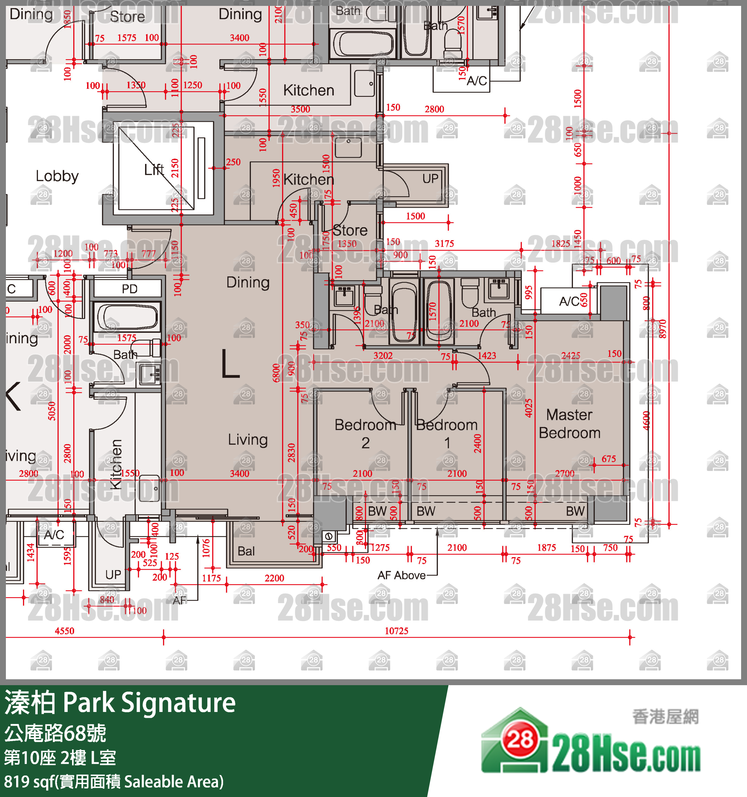 溱柏 第10座 2樓 L室 平面圖