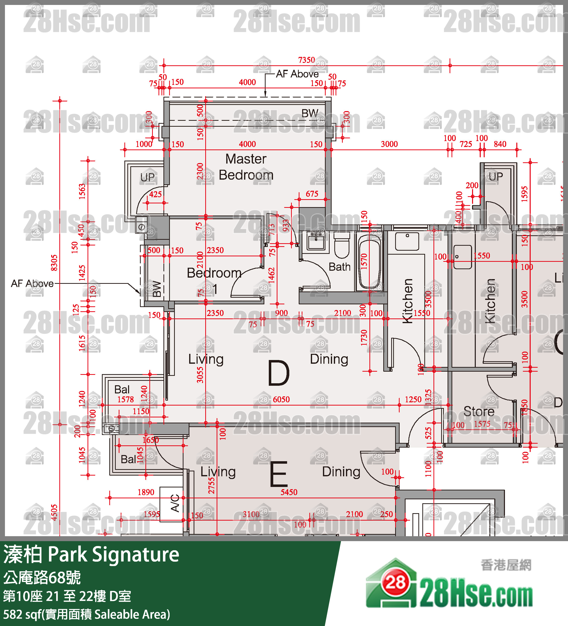 溱柏 第10座 22樓 D室 平面圖