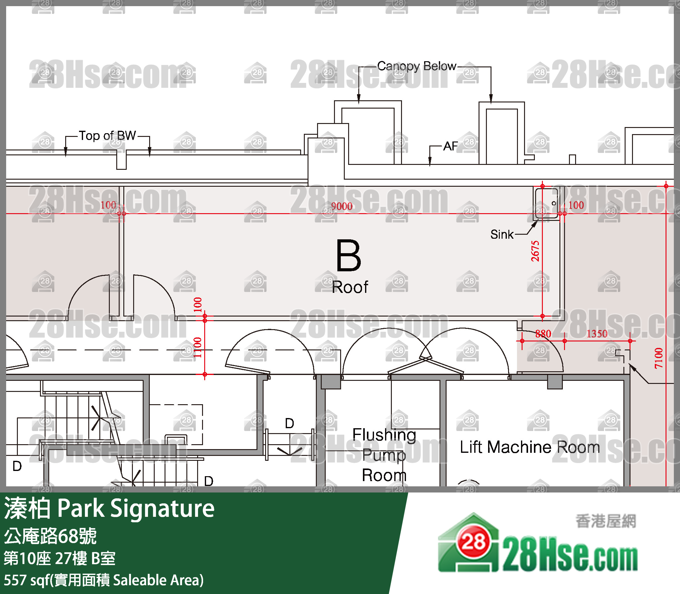 溱柏 第10座 27樓 B室 平面圖