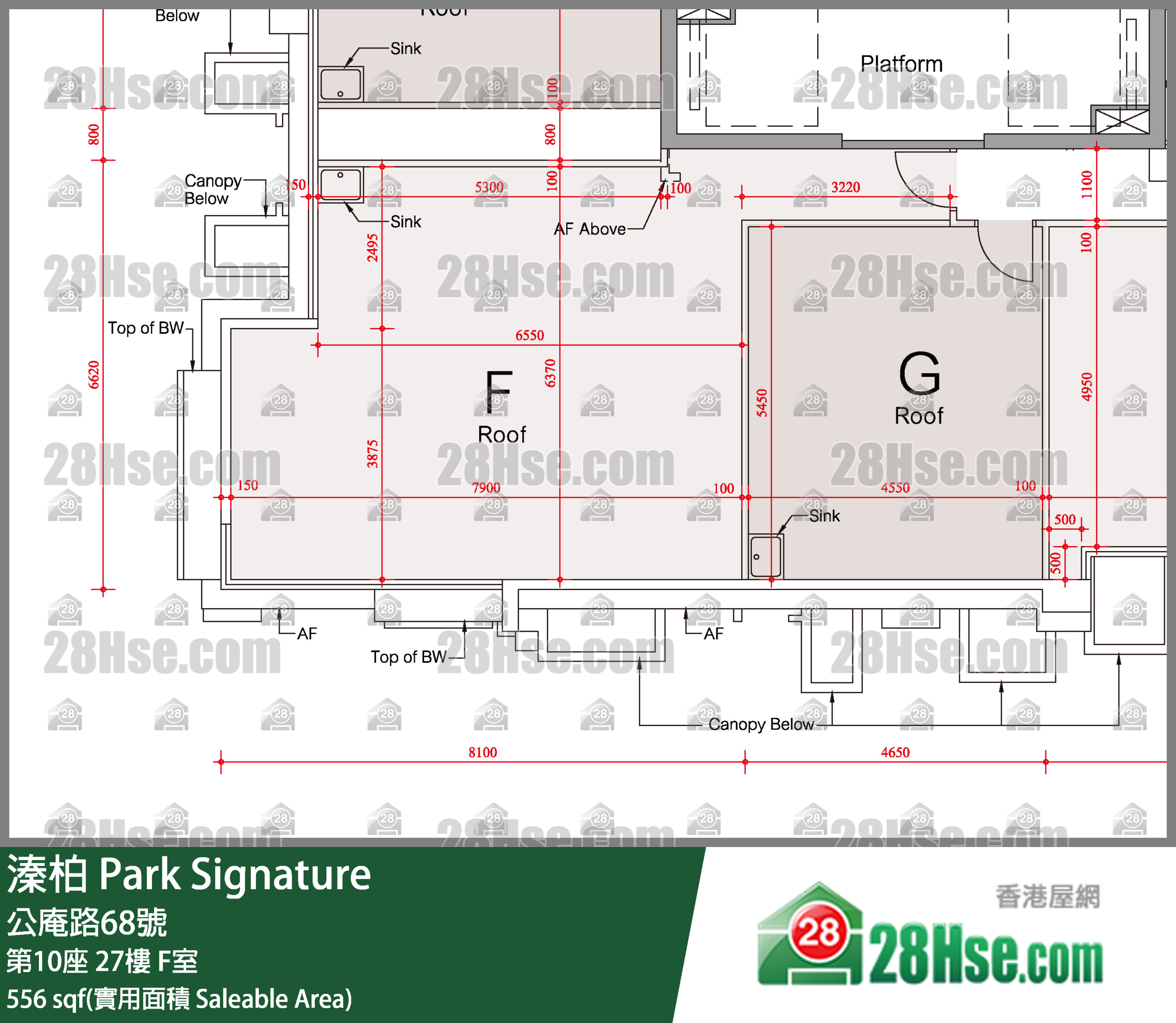 溱柏 第10座 27楼 F室 平面图