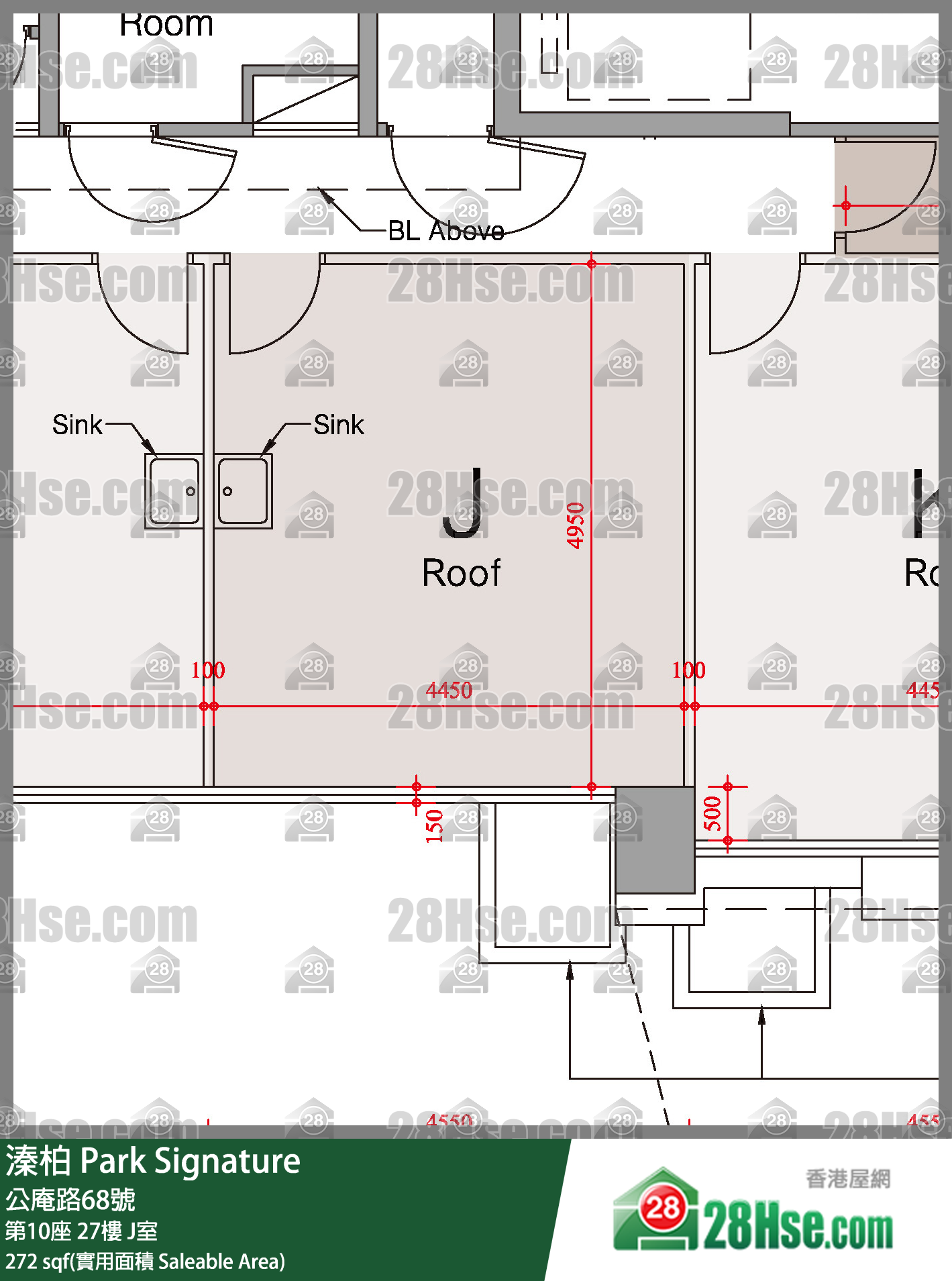 溱柏 第10座 27樓 J室 平面圖