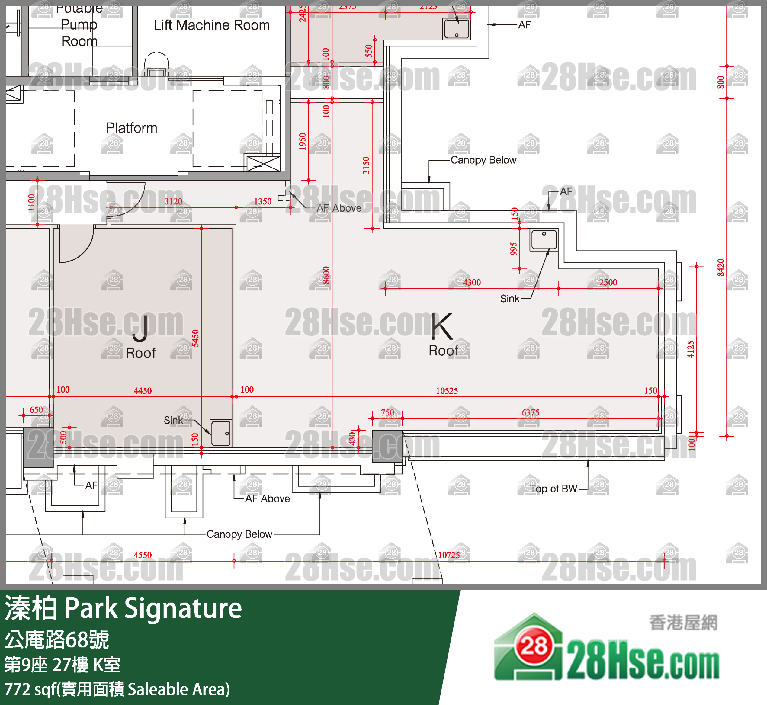Park Signature, Flat K, 27/F, Tower 9 FloorPlan