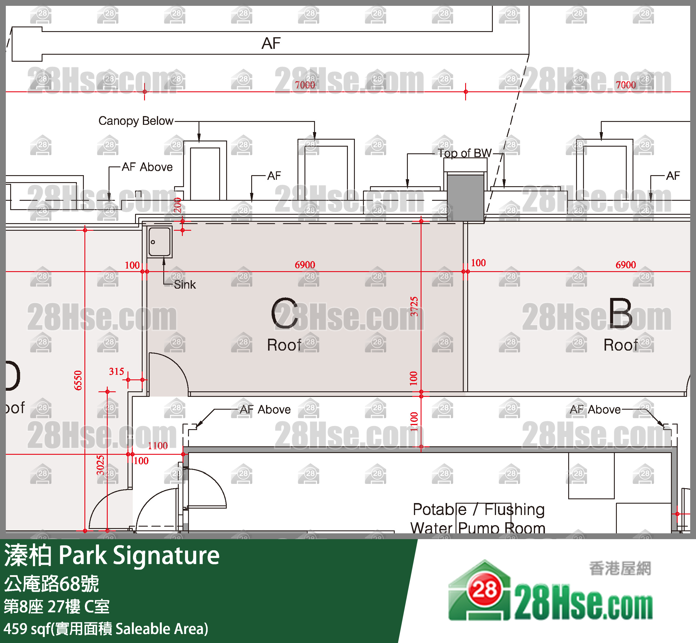 溱柏 第8座 27樓 C室 平面圖
