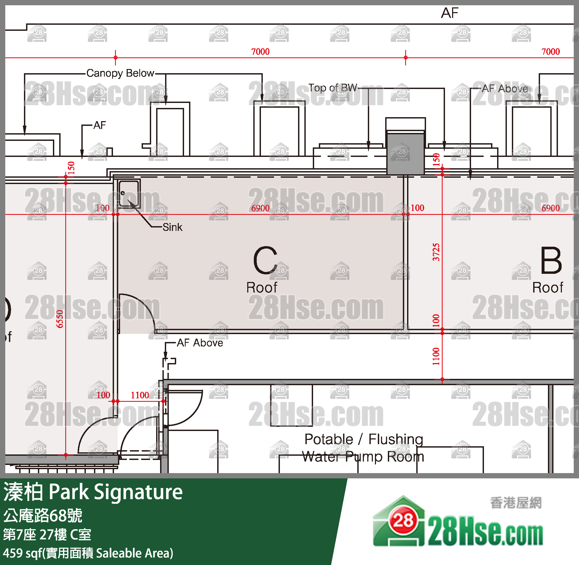 溱柏 第7座 27樓 C室 平面圖