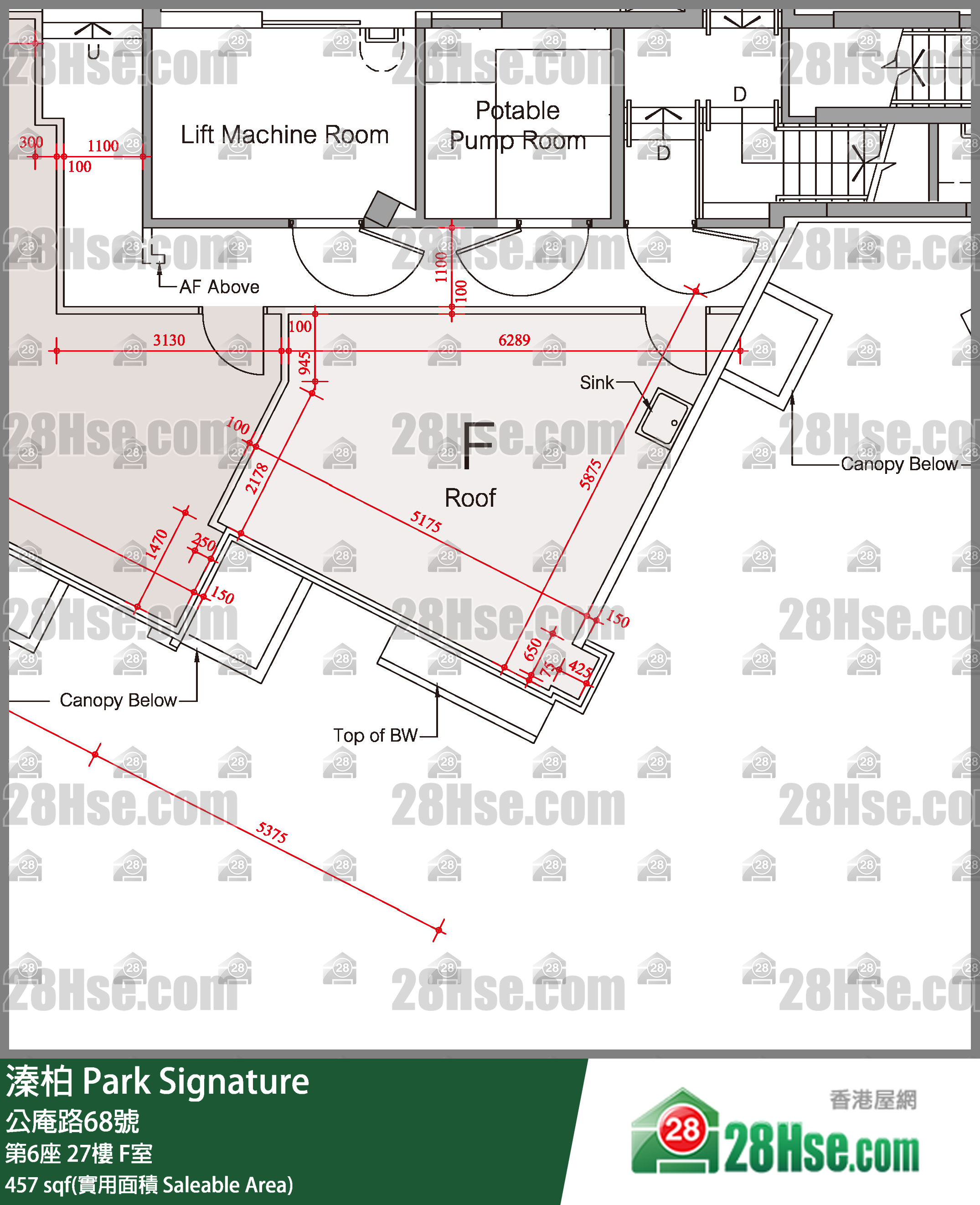 溱柏 第6座27樓 F室 平面圖