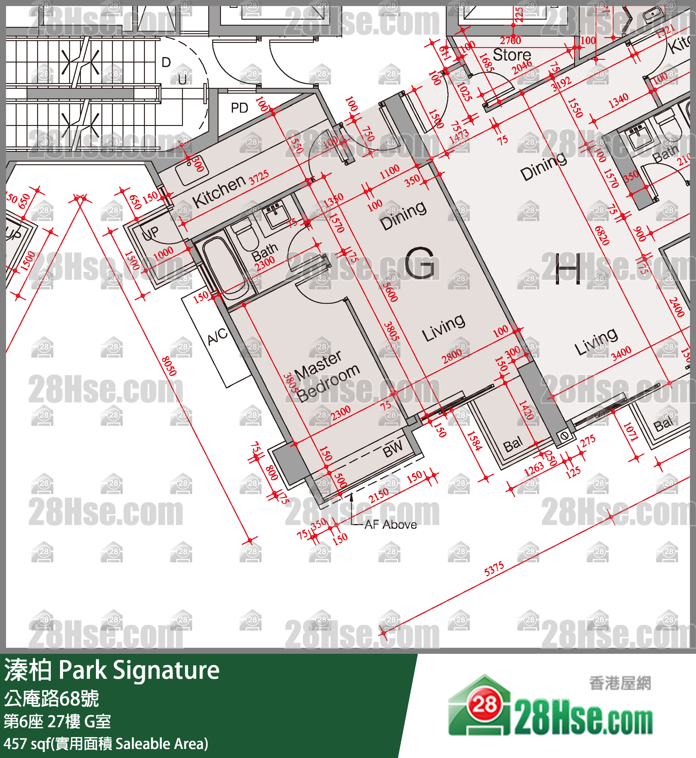 溱柏 单位平面图(由 28Hse 提供)