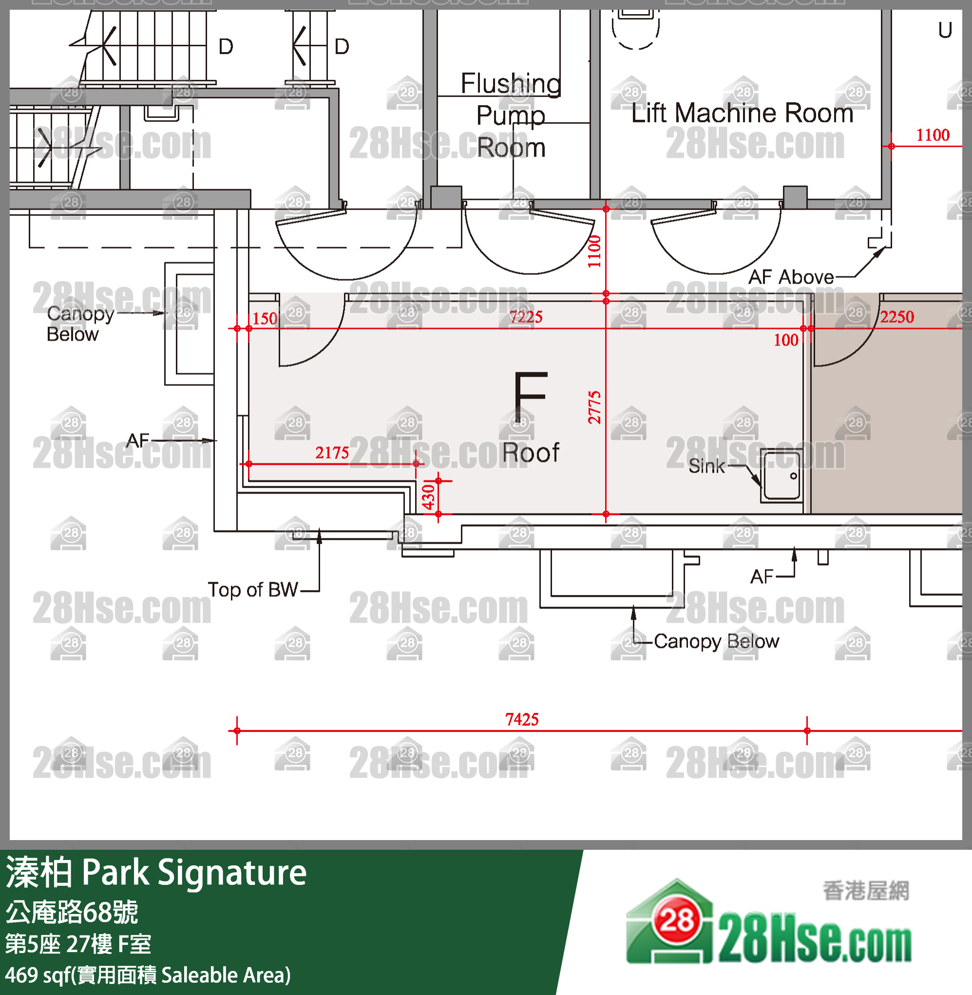 溱柏 第5座27樓 F室 平面圖