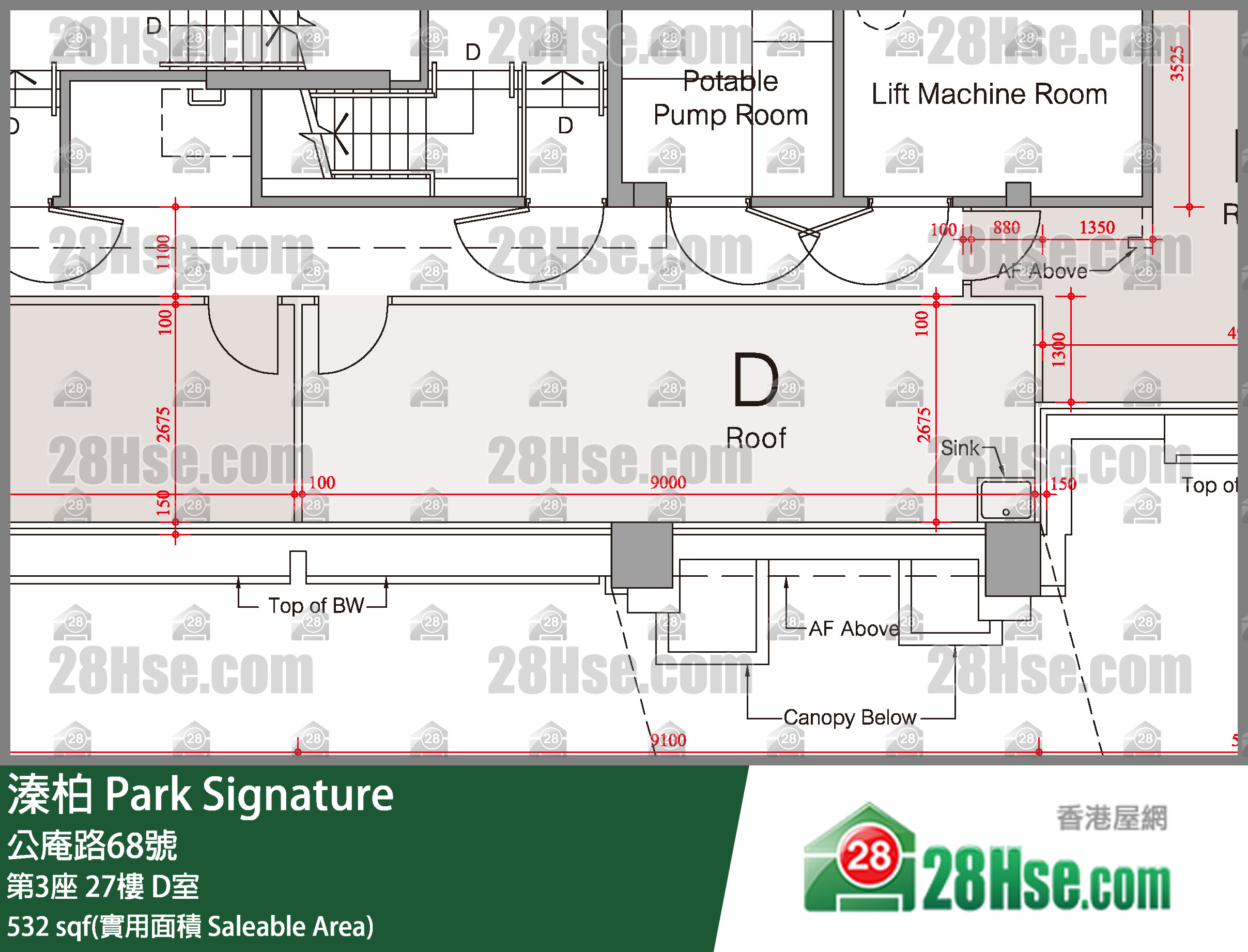 溱柏 第3座 27樓 D室 平面圖