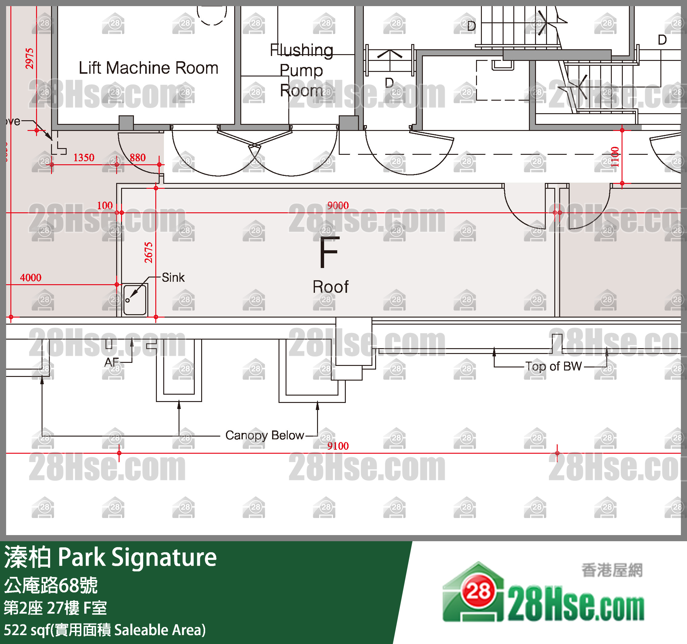 溱柏 第2座27樓 F室 平面圖