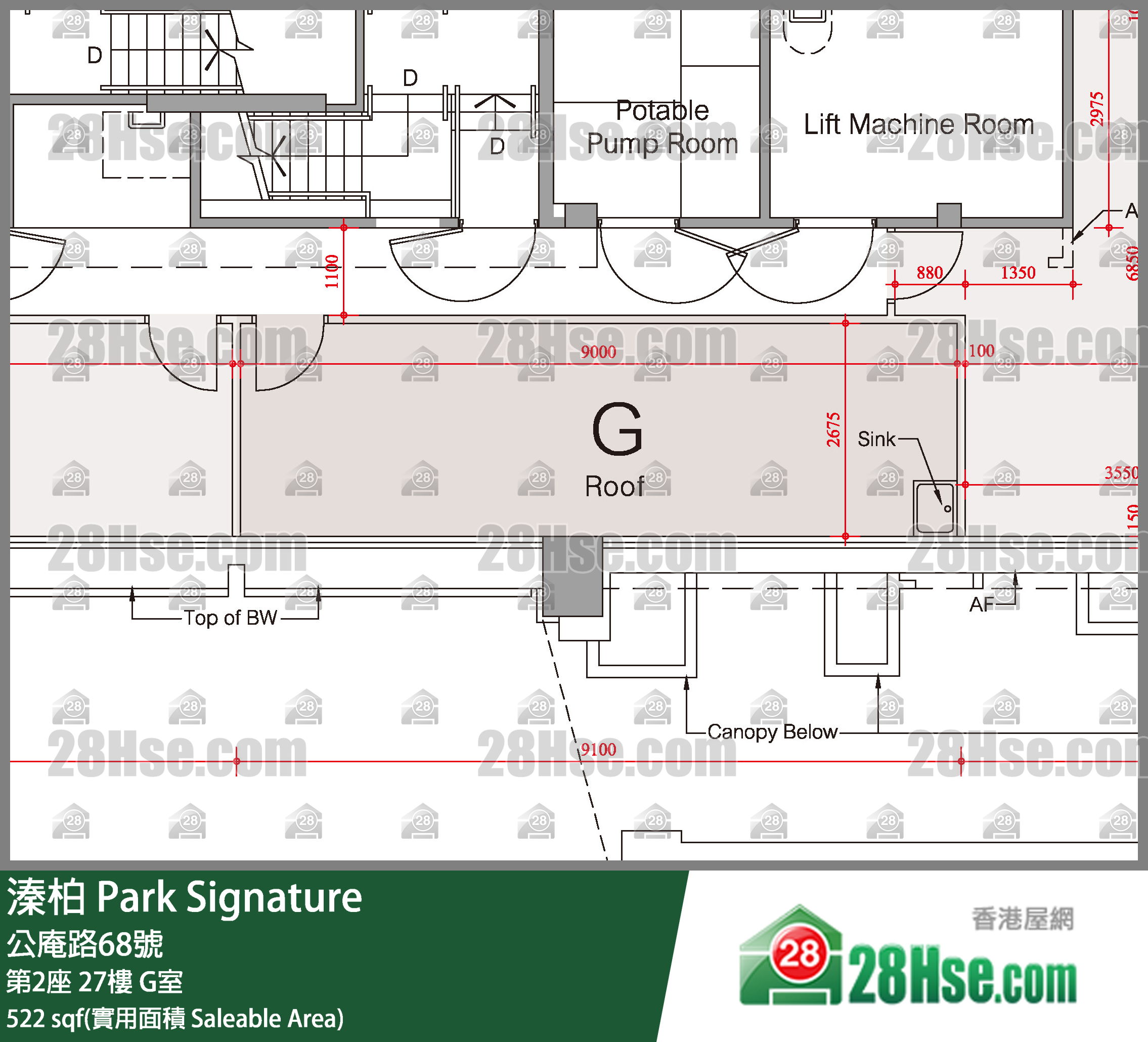 溱柏 第2座27楼 G室 平面图